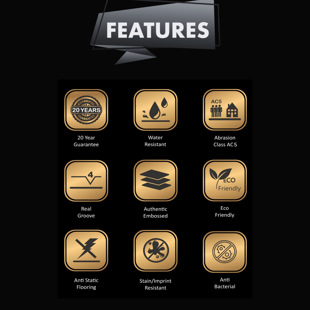 385 - ALPINE WALNUT - AC5 1215MM X 128MM X 8MM - ELEVATE LUXURIOUS WALNUT SHADES - LAMINATE WOODEN FLOORING