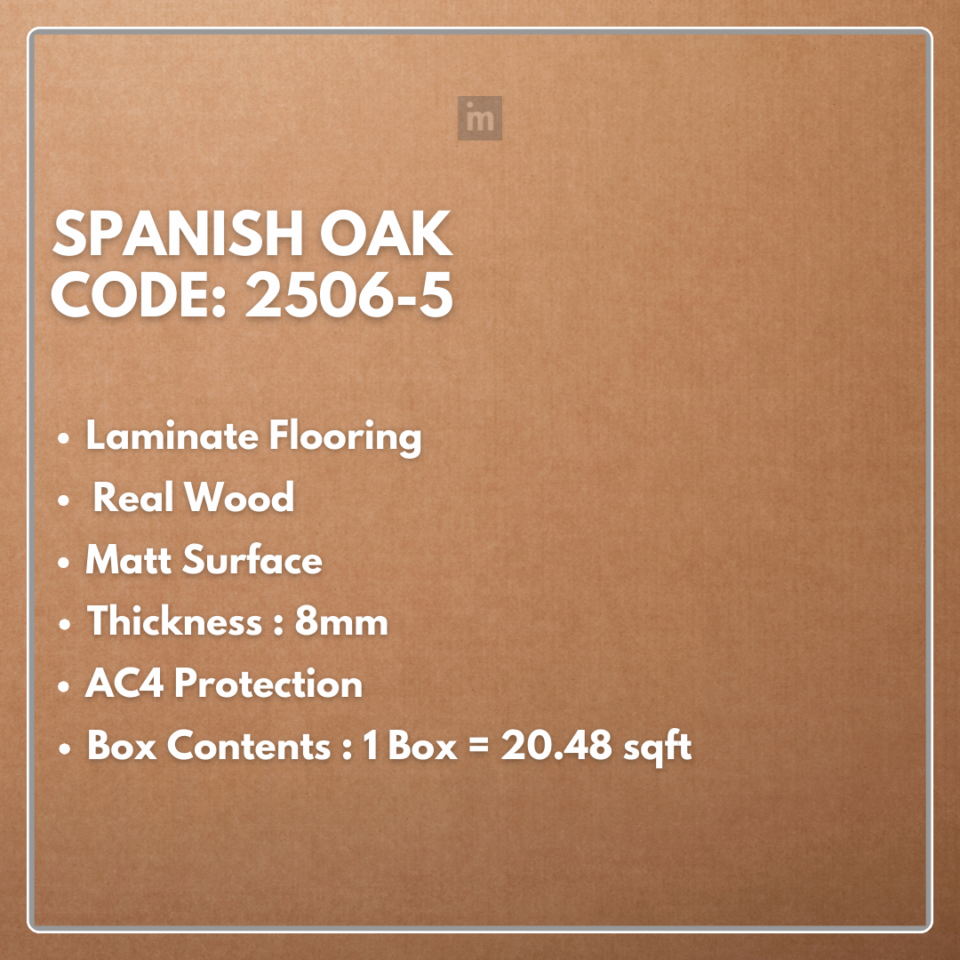 2506-5 SPANISH OAK - AC4 8MM - REAL WOOD - MATT SURFACE - LAMINATE FLOORING