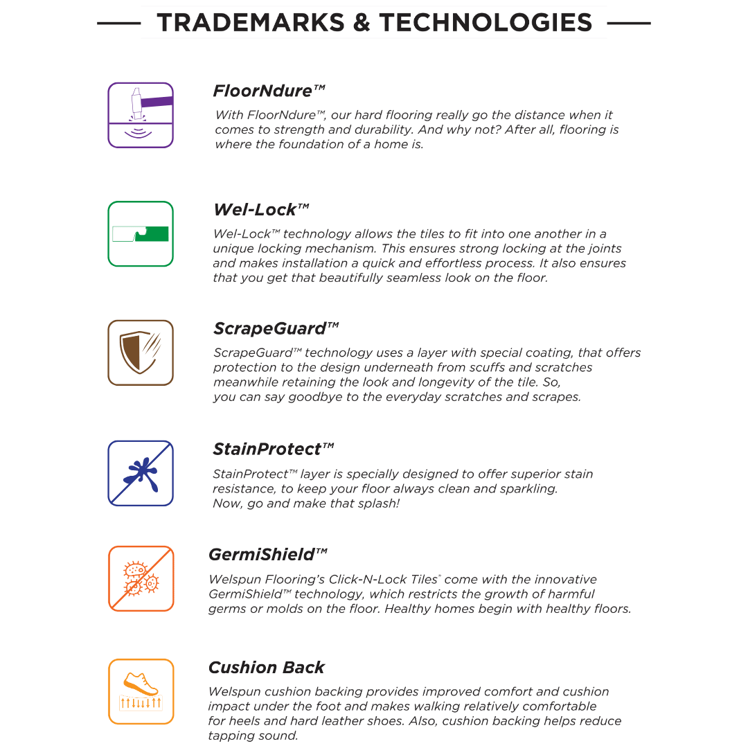 AC: HF001017 - AMBROSIA CREAM - STONE - EDEN COLLECTION - CLICK N LOCK TILES - WELSPUN FLOORING