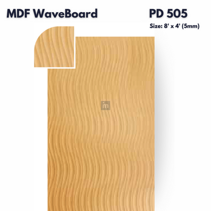 PD- 505 - HDHMR MDF PANEL -  ( 5 MM - 8 FT X 4FT ) - MDF WAVE BOARD