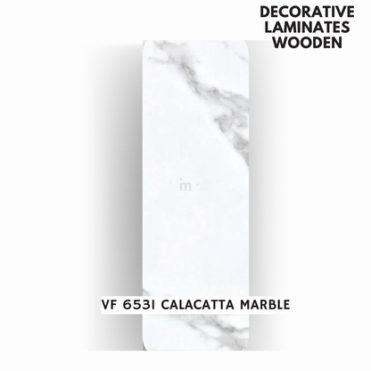 VF - 6531  CALACATTA MARBLE / VERTICAL FLUTE / DECORATIVE LAMINATE / THINK LUXURY  - 1MM - 8FT x 4FT