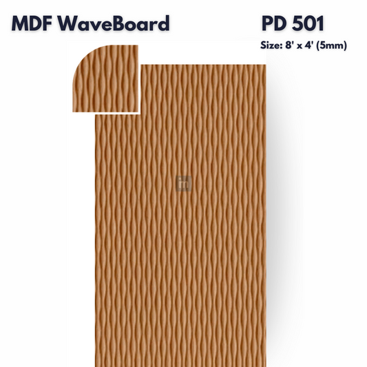 PD- 501 - HDHMR MDF PANEL -  ( 5 MM - 8 FT X 4FT ) - MDF WAVE BOARD