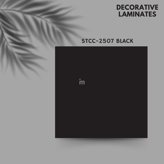 STCC 2507 BLACK / COLOR CORE / DECORATIVE LAMINATE / THINK LUXURY  - 1MM - 8FT x 4FT