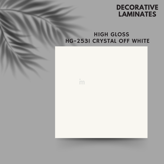 HG 2531 CYRSTAL OFF WHITE / PLAIN MATALIC COLORS / DECORATIVE LAMINATE / THINK LUXURY  - 1MM - 8FT x 4FT