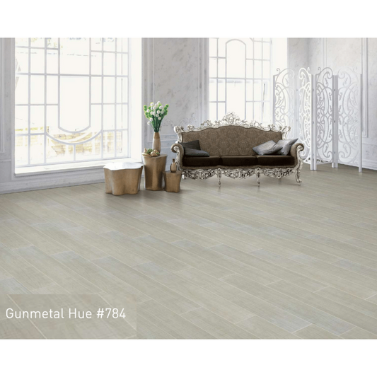 784 - GUNMETAL HUE - AC4 1218MM X 198MM X 8MM - MAJESTIC - LAMINATE WOODEN  FLOORING