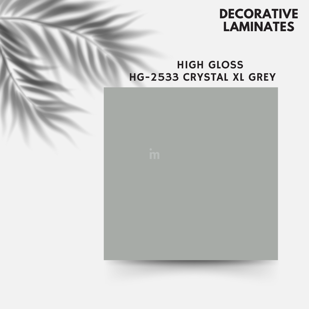 HG 2533 CRYSTAL XL GREY / PLAIN MATALIC COLORS / DECORATIVE LAMINATE / THINK LUXURY  - 1MM - 8FT x 4FT