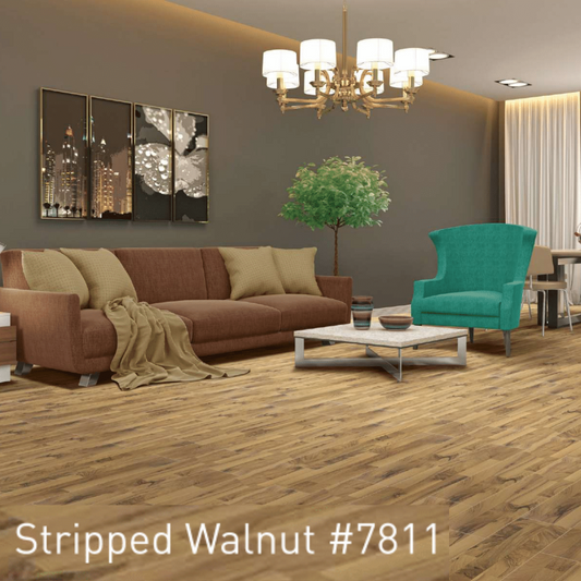 7811 - STRIPPED WALNUT - AC4 1218MM X 198MM X 8MM - MAJESTIC - LAMINATE WOODEN  FLOORING