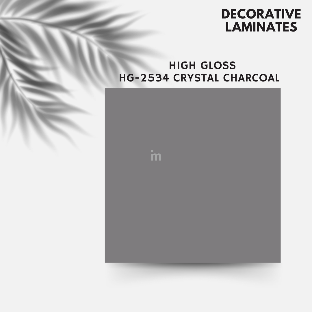 HG 2534 CRYSTAL CHARCOAL / PLAIN MATALIC COLORS / DECORATIVE LAMINATE / THINK LUXURY  - 1MM - 8FT x 4FT