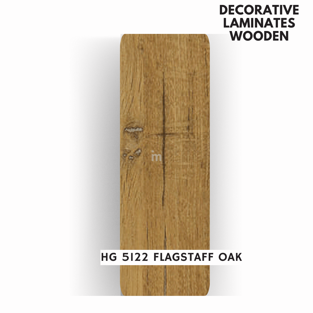 HG- 5122 FLAGSTAFF OAK  / HIGH GLOSS   / DECORATIVE LAMINATE / THINK LUXURY  - 1MM - 8FT x 4FT