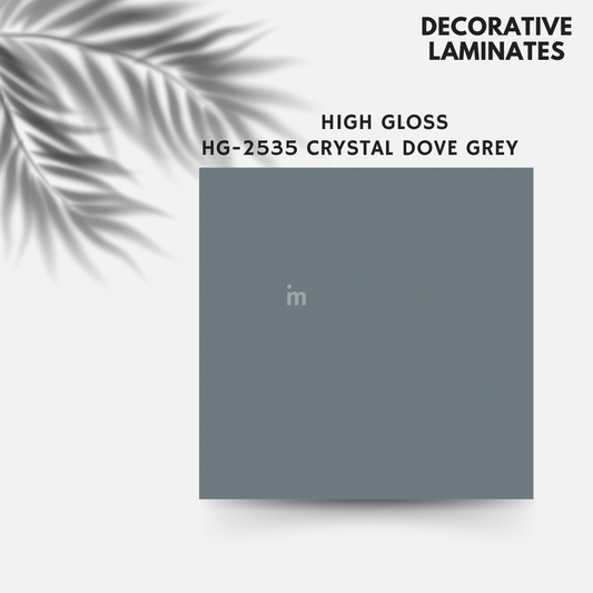 HG 2535 CRYSTAL DOVE GREY / PLAIN MATALIC COLORS / DECORATIVE LAMINATE / THINK LUXURY  - 1MM - 8FT x 4FT