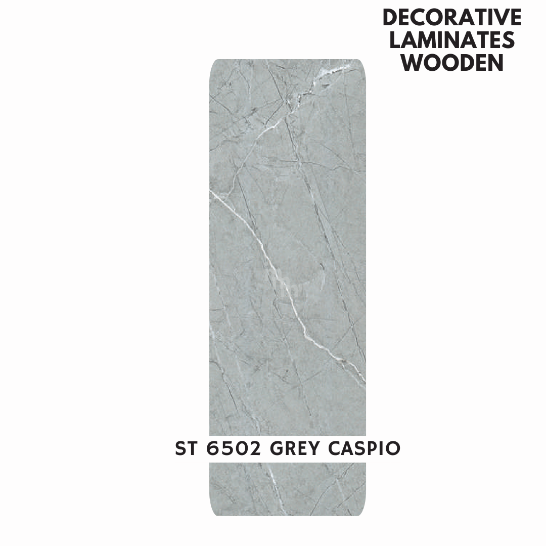 ST 6502 GREY CASPIO / SILK TOUGH   / DECORATIVE LAMINATE / THINK LUXURY  - 1MM - 8FT x 4FT