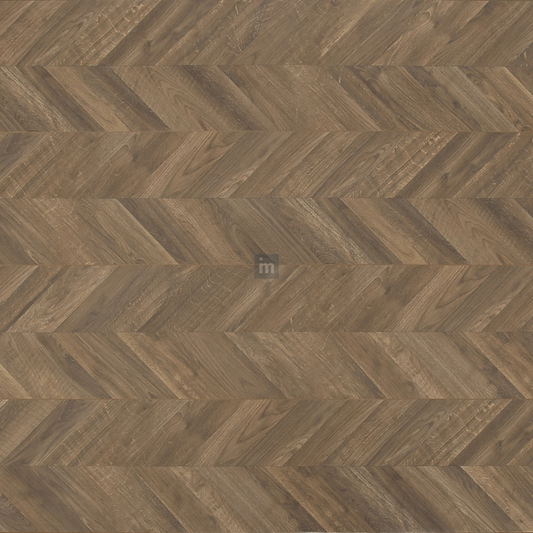 1884 - MILK CHOCOLATE -  8MM - CHEVRON COLLECTION - MATT SURFACE - REAL WOOD - LAMINATE FLOORING