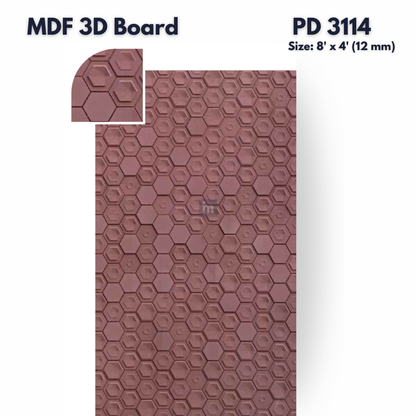 PD- 3114 - 12 MM  HDHMR MDF PANEL -  ( 8 FT X 4FT  ) - MDF 3D BOARD