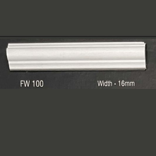 FW 100 - 16MM WIDTH - ULTRA WHITE - FLOURISH INTERIOR MOULDING