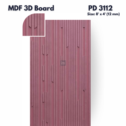 PD- 3112 - 12 MM  HDHMR MDF PANEL -  ( 8 FT X 4FT  ) - MDF 3D BOARD