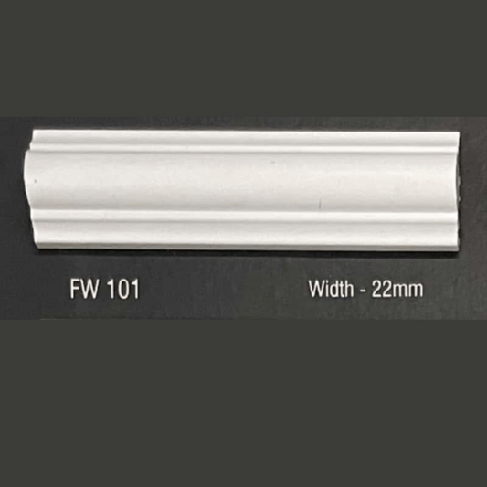 FW 101 - 22MM WIDTH - ULTRA WHITE - FLOURISH INTERIOR MOULDING