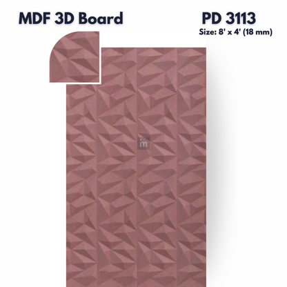 PD- 3113 - 12 MM  HDHMR MDF PANEL -  ( 8 FT X 4FT  ) - MDF 3D BOARD