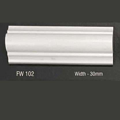 FW 102- 30MM WIDTH - ULTRA WHITE - FLOURISH INTERIOR MOULDING