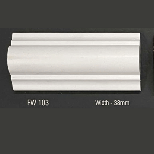 FW 103- 38MM WIDTH - ULTRA WHITE - FLOURISH INTERIOR MOULDING