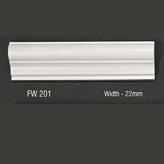 FW 201- 22MM WIDTH - ULTRA WHITE - FLOURISH INTERIOR MOULDING