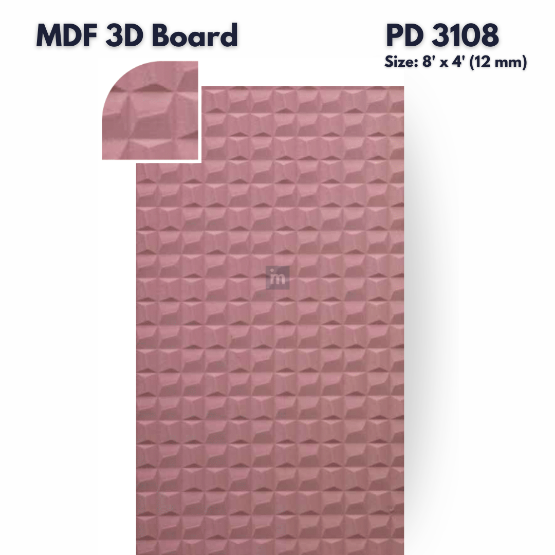 PD- 3108 - 12 MM  HDHMR MDF PANEL -  ( 8 FT X 4FT  ) - MDF 3D BOARD