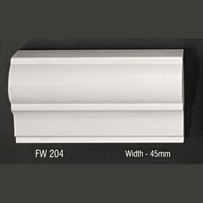 FW 204- 45MM WIDTH - ULTRA WHITE - FLOURISH INTERIOR MOULDING