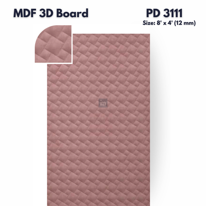 PD- 3111 - 12 MM  HDHMR MDF PANEL -  ( 8 FT X 4FT  ) - MDF 3D BOARD