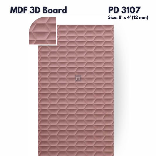 PD- 3107 - 12 MM  HDHMR MDF PANEL -  ( 8 FT X 4FT  ) - MDF 3D BOARD