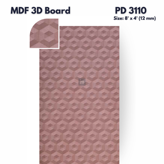 PD- 3110 - 12 MM  HDHMR MDF PANEL -  ( 8 FT X 4FT  ) - MDF 3D BOARD