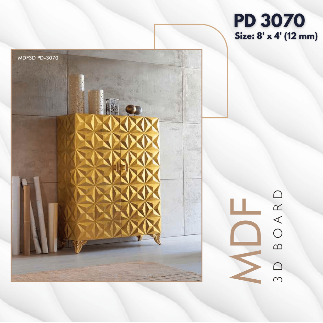 PD- 3070 - 12 MM  HDHMR MDF PANEL -  ( 8 FT X 4FT  ) - MDF 3D BOARD