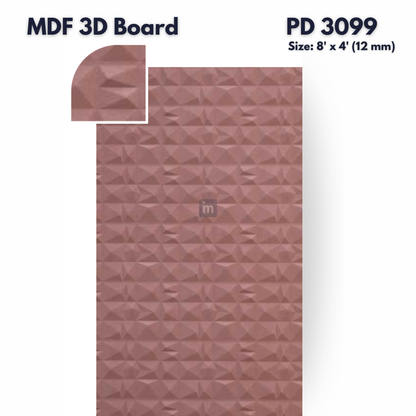 PD- 3099 - 12 MM  HDHMR MDF PANEL -  ( 8 FT X 4FT  ) - MDF 3D BOARD