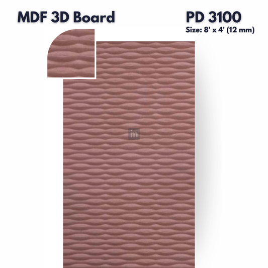 PD- 3100 - 12 MM  HDHMR MDF PANEL -  ( 8 FT X 4FT  ) - MDF 3D BOARD