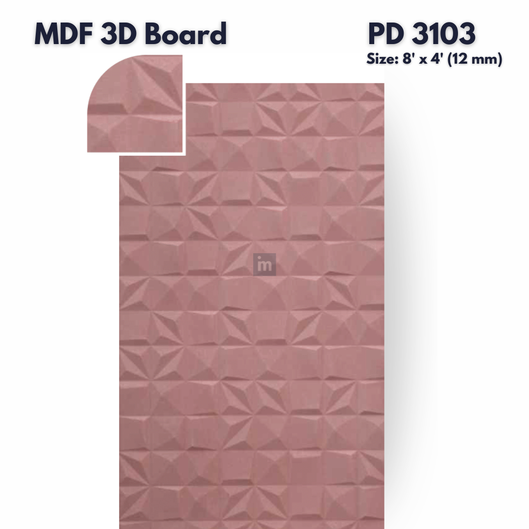 PD- 3103 - 12 MM  HDHMR MDF PANEL -  ( 8 FT X 4FT  ) - MDF 3D BOARD