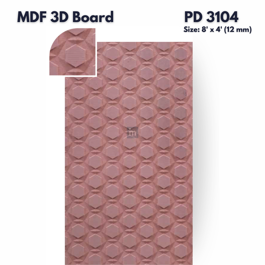 PD- 3104 - 12 MM  HDHMR MDF PANEL -  ( 8 FT X 4FT  ) - MDF 3D BOARD