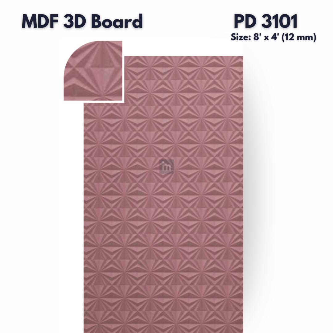 PD- 3101 - 12 MM  HDHMR MDF PANEL -  ( 8 FT X 4FT  ) - MDF 3D BOARD