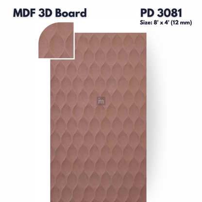 PD- 3081 - 12 MM  HDHMR MDF PANEL -  ( 8 FT X 4FT  ) - MDF 3D BOARD