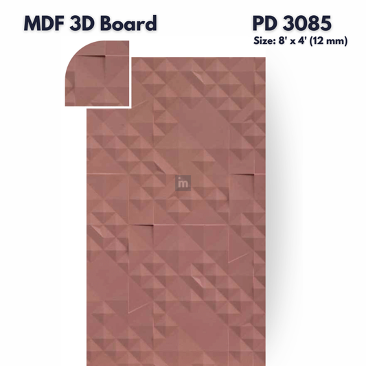 PD- 3085 - 12 MM  HDHMR MDF PANEL -  ( 8 FT X 4FT  ) - MDF 3D BOARD