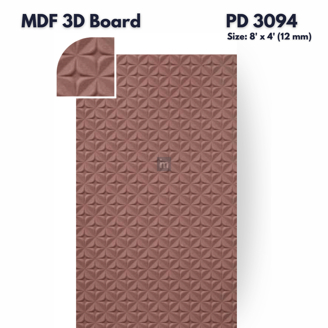 PD- 3094 - 12 MM  HDHMR MDF PANEL -  ( 8 FT X 4FT  ) - MDF 3D BOARD