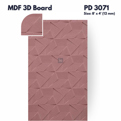 PD- 3071 - 12 MM  HDHMR MDF PANEL -  ( 8 FT X 4FT  ) - MDF 3D BOARD