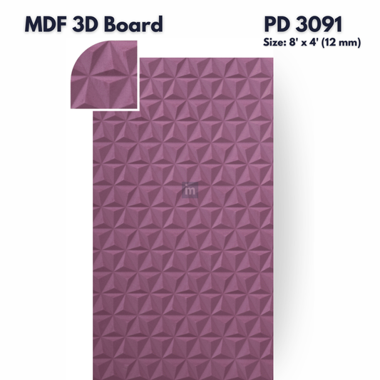 PD- 3091 - 12 MM  HDHMR MDF PANEL -  ( 8 FT X 4FT  ) - MDF 3D BOARD