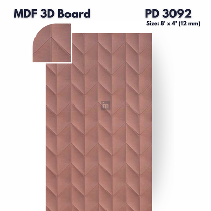 PD- 3092 - 12 MM  HDHMR MDF PANEL -  ( 8 FT X 4FT  ) - MDF 3D BOARD