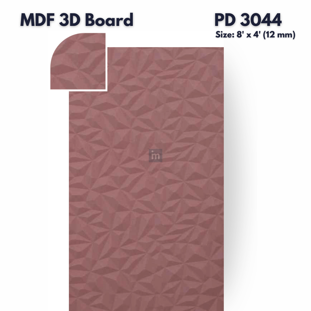 PD- 3044 - 12 MM  HDHMR MDF PANEL -  ( 8 FT X 4FT  ) - MDF 3D BOARD