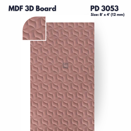 PD- 3053 - 12 MM  HDHMR MDF PANEL -  ( 8 FT X 4FT  ) - MDF 3D BOARD