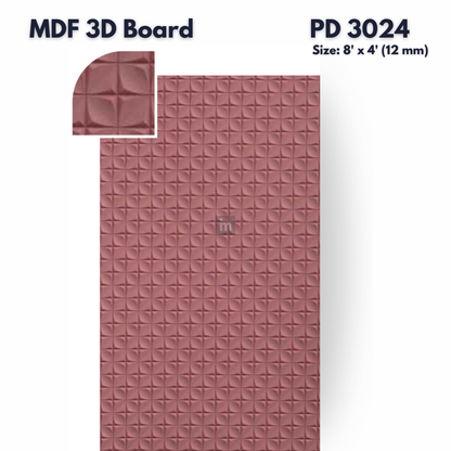 PD- 3024 - 12 MM  HDHMR MDF PANEL -  ( 8 FT X 4FT  ) - MDF 3D BOARD