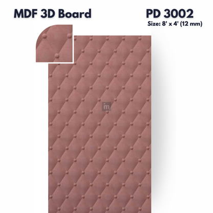 PD- 3002 - 12 MM  HDHMR MDF PANEL -  ( 8 FT X 4FT  ) - MDF 3D BOARD