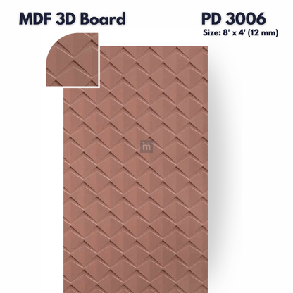 PD- 3006 - 12 MM  HDHMR MDF PANEL -  ( 8 FT X 4FT  ) - MDF 3D BOARD