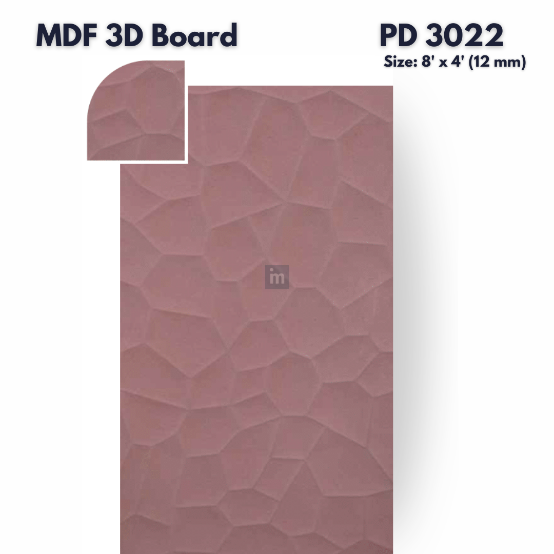 PD- 3022 - 12 MM  HDHMR MDF PANEL -  ( 8 FT X 4FT  ) - MDF 3D BOARD