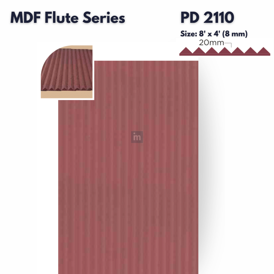 PD- 2110 - 08 MM HDHMR FLUTED PANEL - 3D PANEL (8 FT X 4FT ) - MDF FLUTED SERIES