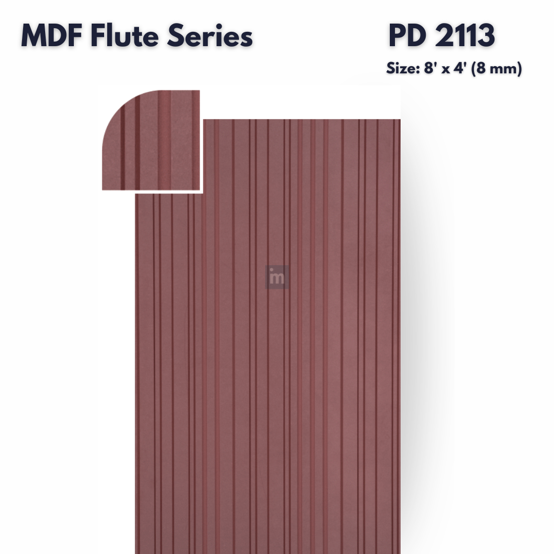 PD- 2113 - 08 MM HDHMR FLUTED PANEL - 3D PANEL (8 FT X 4FT ) - MDF FLUTED SERIES