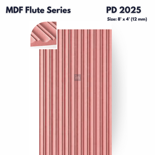 PD- 2025 (3D )  - 12 MM HDHMR FLUTED PANEL - 3D PANEL (8 FT X 4FT ) - MDF FLUTED SERIES